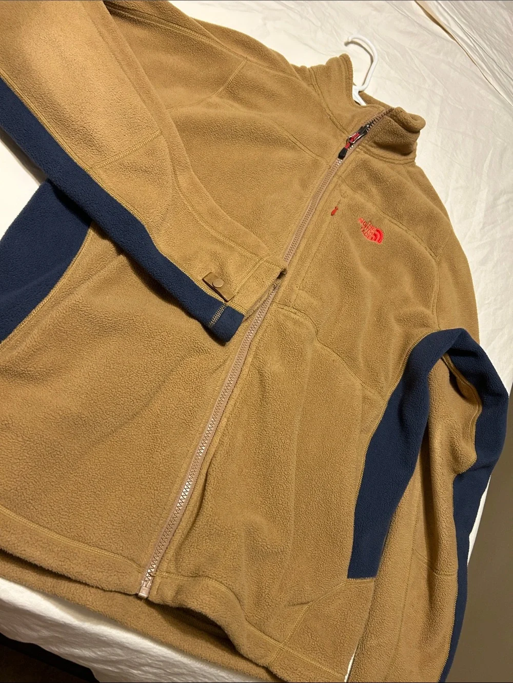The North Face Camel Fleece Jacket with Navy Panels